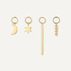 14 Karat Gold Moon Hoop Charm - 7