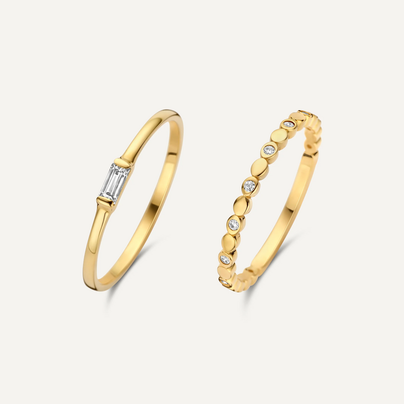 Eternity Baguette Zirkonia Ringen Set