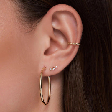 585er Gold Gedrehter Ear Cuff - 2