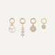 Pearl Zirconia Hoop Charms Set