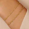 14 Karat Gold Slim Figaro Chain Bracelet - 2