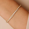 14 Karat Gold Bezel Set Cubic Zirconia Tennis Bracelet - 1