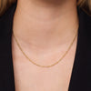 14 Karat Gold Slim Figaro Chain Necklace - 2