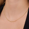 14 Karat Gold Slim Figaro Chain Necklace - 3