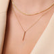 Pavé Cubic Zirconia Vertical Bar Pendant Necklace