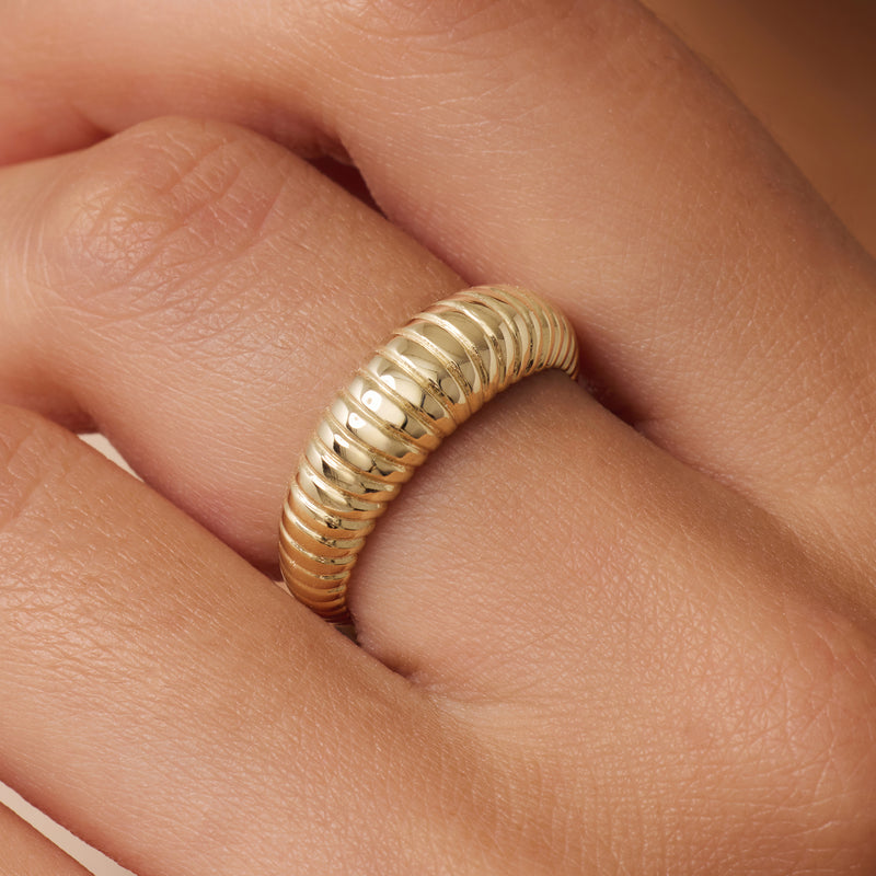 Ridged Dome Ring