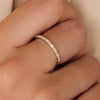 14 Karat Gold Bague Baguette Cut Half Eternity Zircon - 2