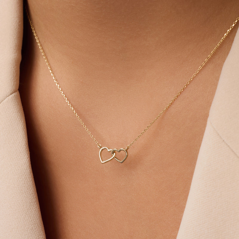 Linked Heart Pendant Necklace