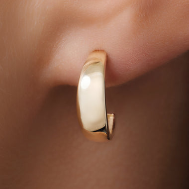 14 Karat Gold Dome Hoops - 3