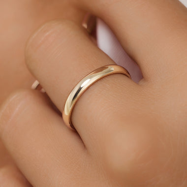 14 Karaat goud 3 mm Curve Band Ring - 2