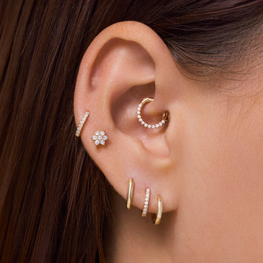 14 Karat Gold Piercing Fleur Diamant - 2