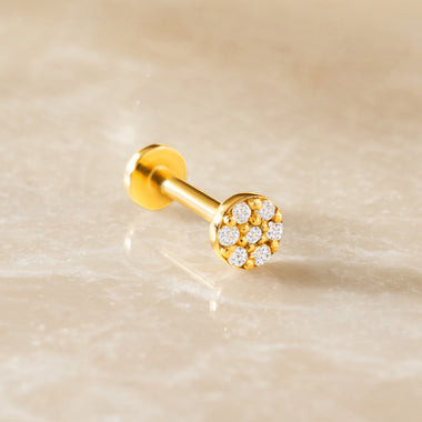 585er Gold mit Diamanten Rundes Pavé Diamant Piercing (0.04 ct) - 3