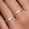 14 Karaat Goud Drievoudige Zirkonia Band Ring - 2