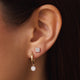 Clous d'Oreilles Halo Diamant Four Prong