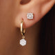 Clous d'Oreilles Halo Diamant Four Prong