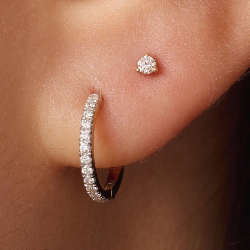 Three Prong Diamond Studs