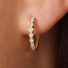 14 Karat Gold Bezel Set Diamant Kleine Hoops (15mm) - 3