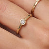 14 Karat Gold with Diamond Bezel Set Diamond Ring (0.03 ct) - 2