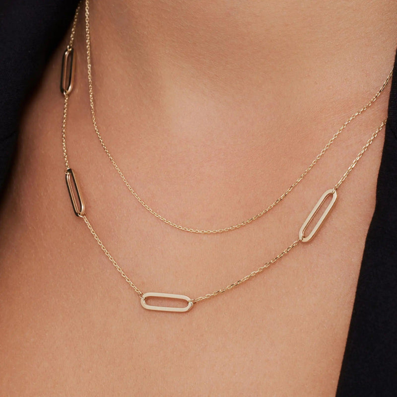 Stationed Paperclip Necklace