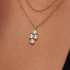 14 Karat Gold Cubic Zirconia Flower Pendant Necklace - 3