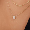 14 Karat Gold Round Zirconia Baby Curb Necklaces Set - 5