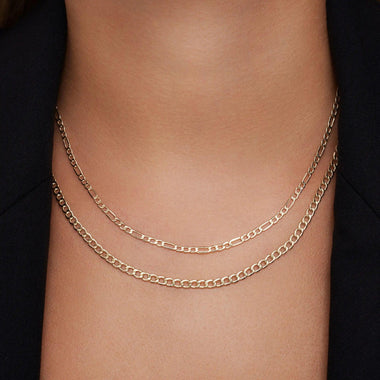 14 Karat Gold Figaro Chain Necklace - 2