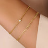 585er Gold Dünnes Curb Kettenarmband - 2