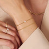 585er Gold mit Diamanten Diamant Halo Armband - 2