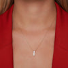 14 Karat Gold Cubic Zirconia Trilogy Pendant Necklace - 2