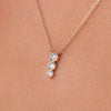 14 Karat Gold Cubic Zirconia Trilogy Pendant Necklace - 3