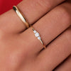 14 Karat Gold Cubic Zirconia Trilogy Ring - 2