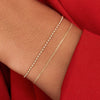 14 Karat Gold Beaded Baby Curb Bracelets Set - 3