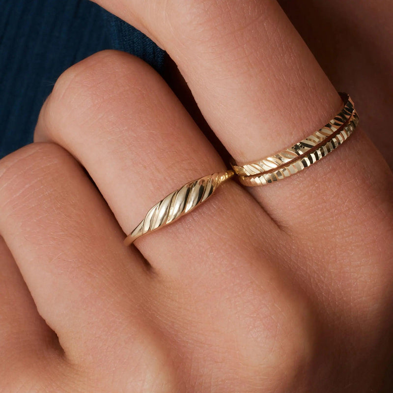 Slim Croissant Dome Ring