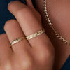 14 Karat Gold Diamond Cut Stacker Ring - 2