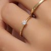 585er Gold mit Diamant Four Prong Diamant Solitär Ring (0.15 ct) - 2