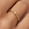 14 Karat Gold with Diamond Four Prong Diamond Solitary Tapered Ring (0.05 ct) - 2