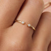 585er Gold mit Diamanten Diamant Offener Stapelring - 2