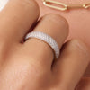 14 Karaat Goud met Diamanten Pavé Diamant Dome Ring - 3