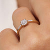 14 Karat Gold with Diamonds Pavé Four Prong Diamond Halo Ring - 3