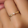 14 Karat Gold with Diamond Six Prong Diamond Solitary Tapered Ring (0.05 ct) - 2