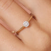 Or 14 Carats avec Diamants Bague Halo Diamant - 2