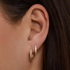 585er Gold Pavé Zirkonia Oval Hoops Ohrringe Set - 8