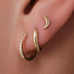 Pavé Zirconia Moon Earring Set