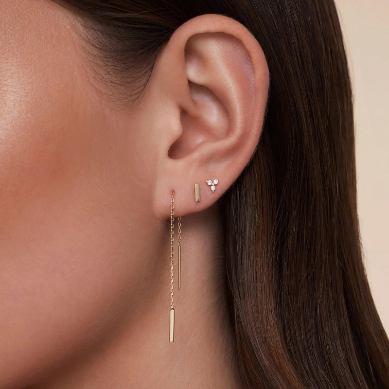 Bar Pull Through Drop Earrings