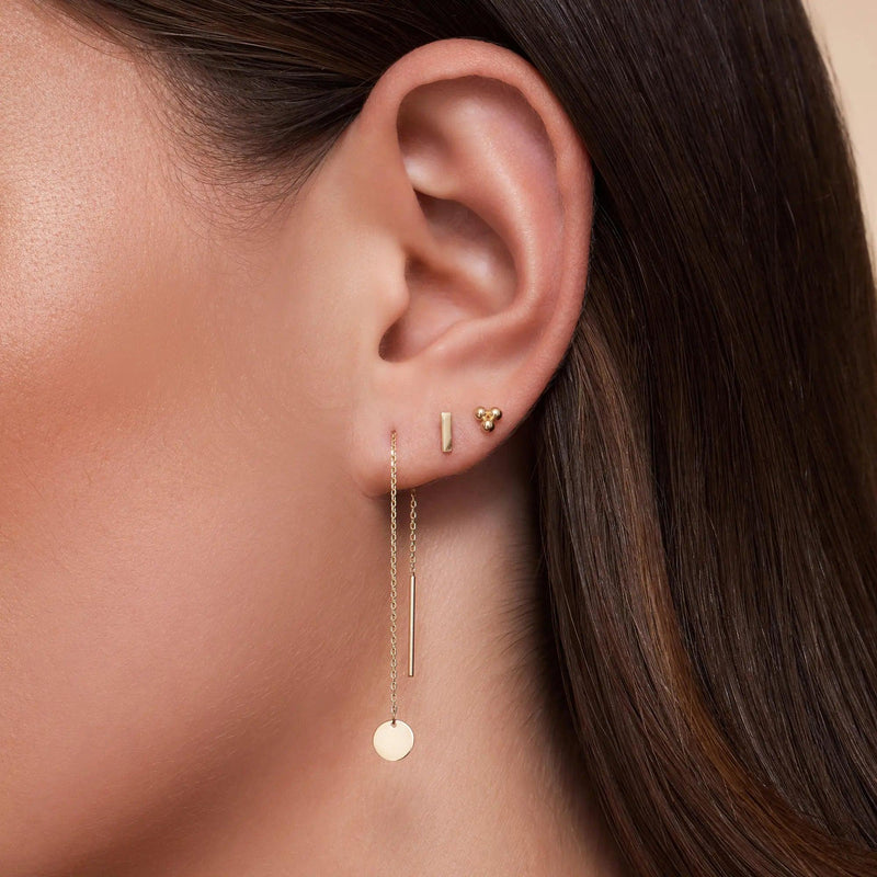 Coin Pull Through Drop Earrings