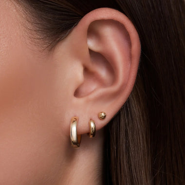 585er Gold Chunky Hoops Set - 10