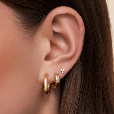 585er Gold Chunky Hoops Set - 4