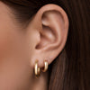 14 Karat Gold Chunky Huggie Hoops (12mm) - 2