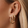 14 Karat Gold Bold Huggie Hoops (13mm) - 5