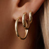 14 Karat Gold Bold Huggie Hoops (13mm) - 6